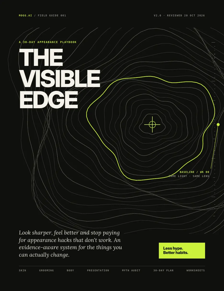 The Visible Edge cover: a 30-day appearance playbook by Mogg.ai.